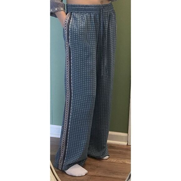 Crown Ivy Pants M PocketsPull On Colorful Paisley Lined Wide Leg Palazzo Boho - Picture 10 of 10